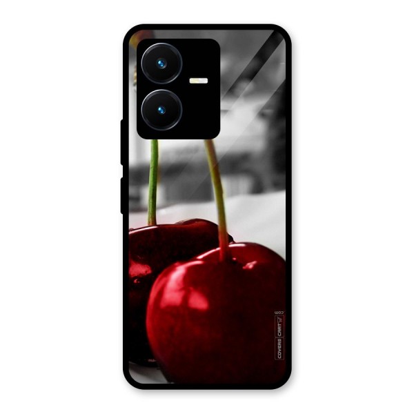 Cherry Photography Glass Back Case for Vivo Y22