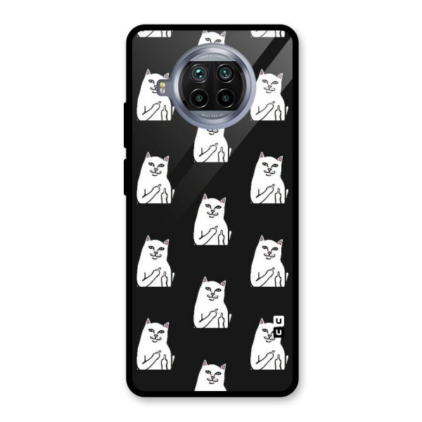 Chill Cat Pattern Glass Back Case for Mi 10i