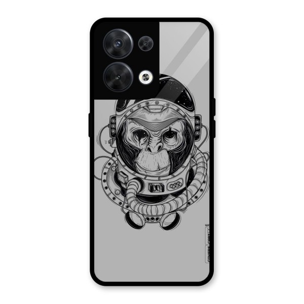 Chimpanzee Astronaut Glass Back Case for Oppo Reno8 5G