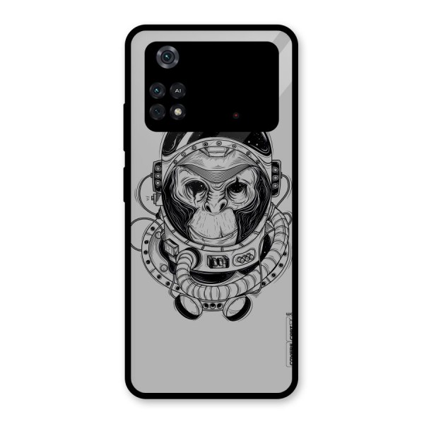 Chimpanzee Astronaut Glass Back Case for Poco M4 Pro 4G