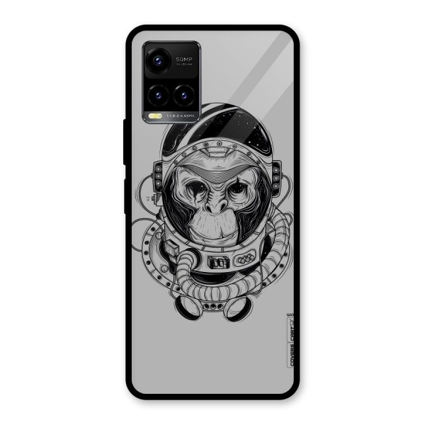 Chimpanzee Astronaut Glass Back Case for Vivo Y21 2021