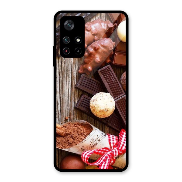 Chocolate Candies Glass Back Case for Poco M4 Pro 5G