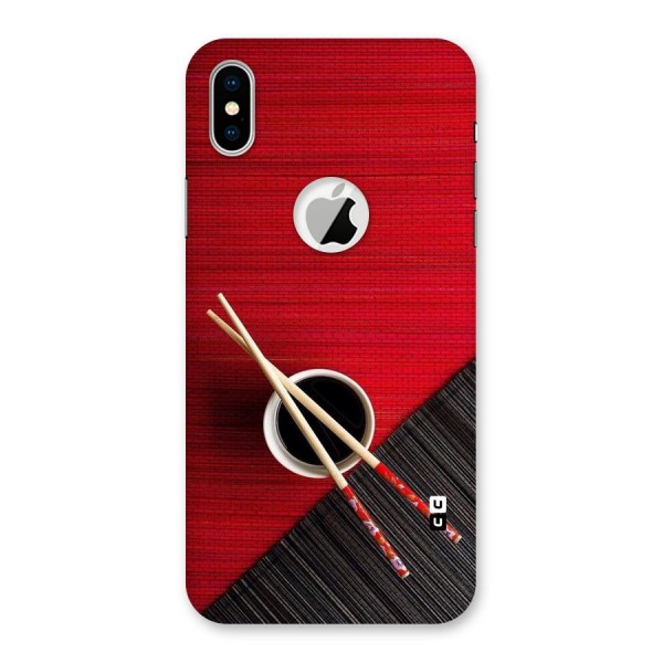 Chopstick Design Back Case for iPhone XS Logo Cut