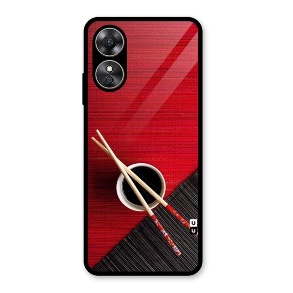 Chopstick Design Glass Back Case for Oppo A17