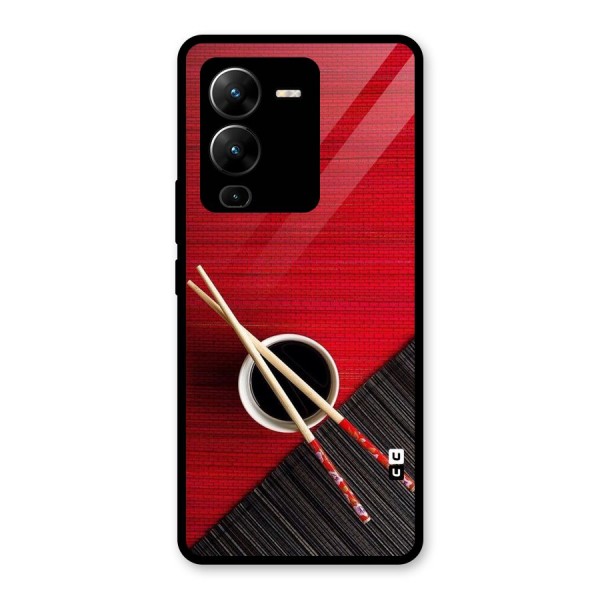 Chopstick Design Glass Back Case for Vivo V25 Pro