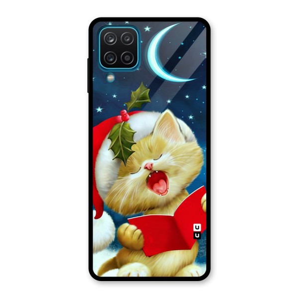 Christmas Cat Glass Back Case for Galaxy A12