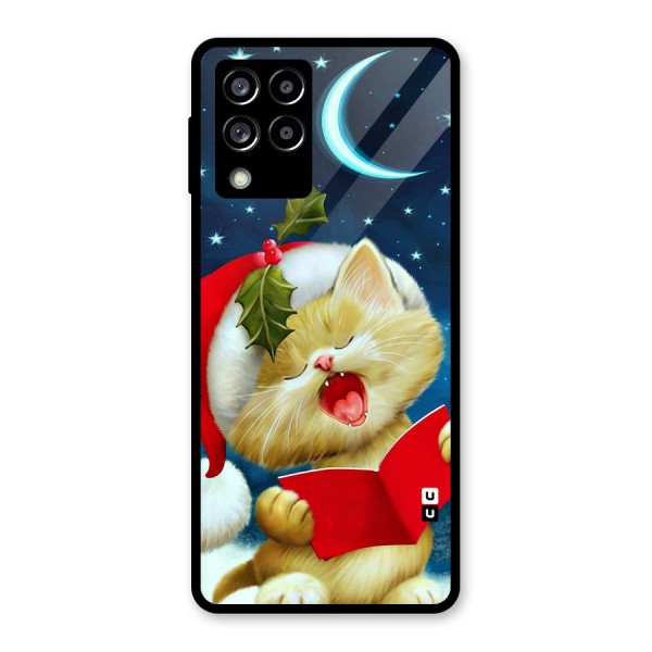 Christmas Cat Glass Back Case for Galaxy M53 5G