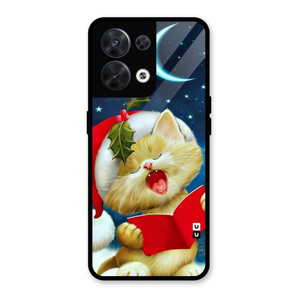 Christmas Cat Glass Back Case for Oppo Reno8 5G