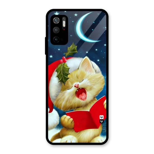 Christmas Cat Glass Back Case for Poco M3 Pro 5G