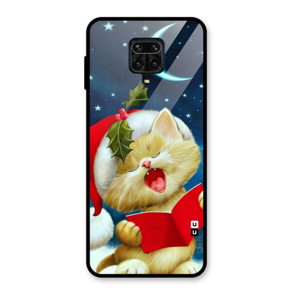 Christmas Cat Glass Back Case for Redmi Note 9 Pro