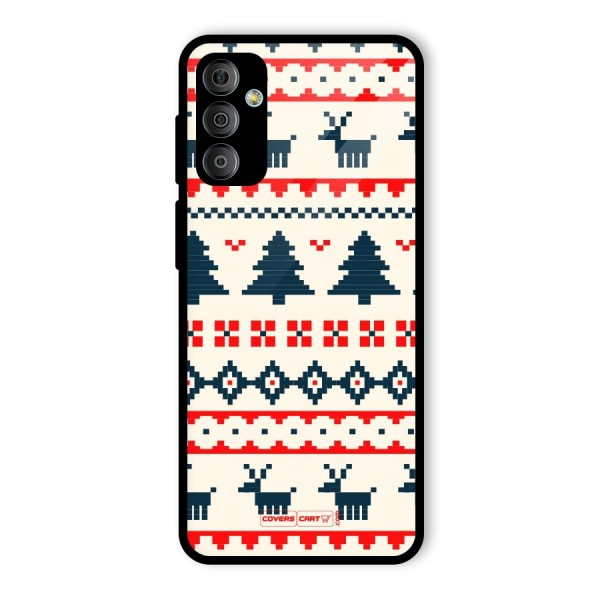 Christmas Design Pattern Glass Back Case for Galaxy F23