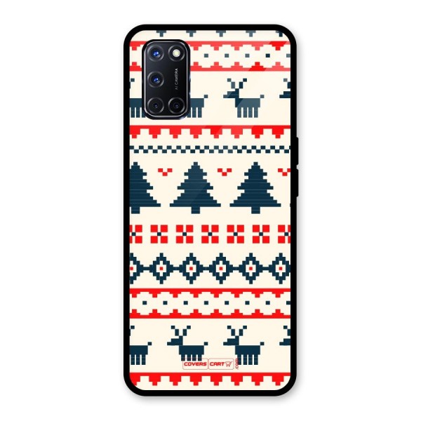 Christmas Design Pattern Glass Back Case for Oppo A52