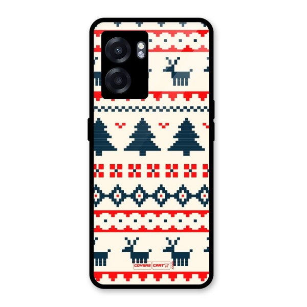 Christmas Design Pattern Glass Back Case for Oppo K10 (5G)