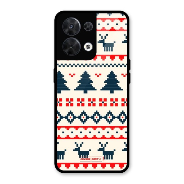 Christmas Design Pattern Glass Back Case for Oppo Reno8 5G