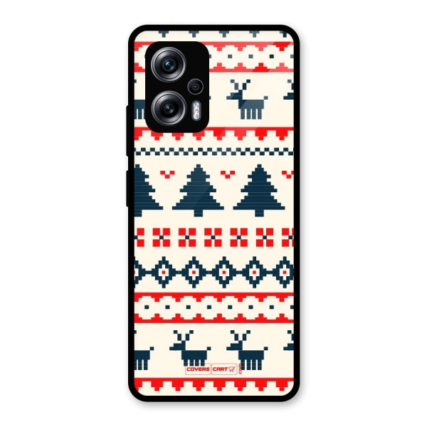 Christmas Design Pattern Glass Back Case for Redmi K50i