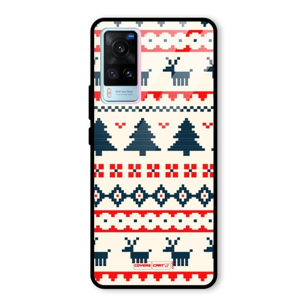 Christmas Design Pattern Glass Back Case for Vivo X60