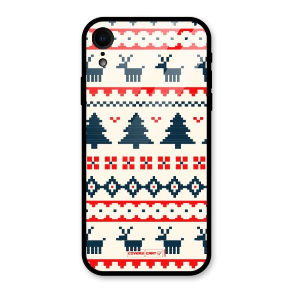 Christmas Design Pattern Glass Back Case for XR