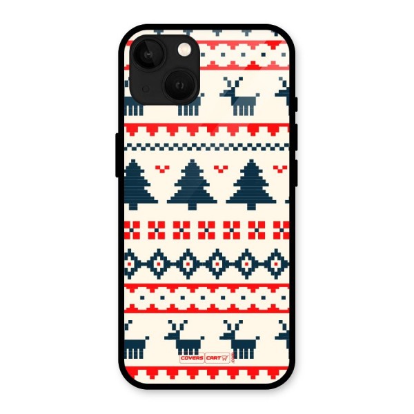 Christmas Design Pattern Glass Back Case for iPhone 13