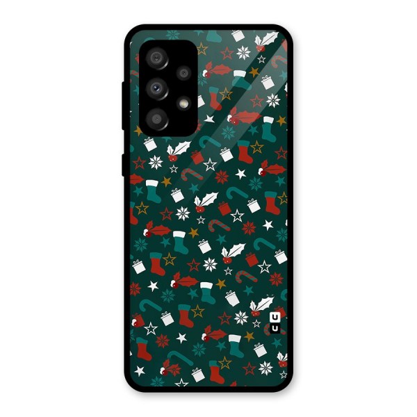 Christmas Pattern Design Glass Back Case for Galaxy A32