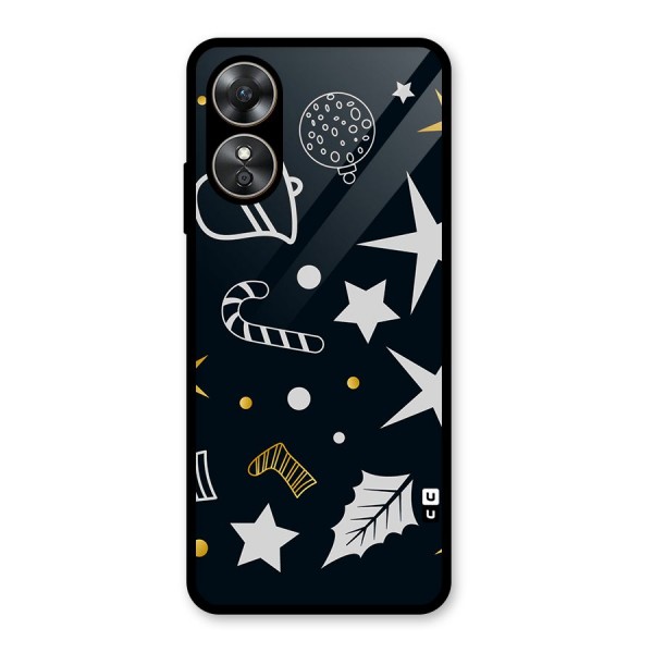 Christmas Special Pattern Glass Back Case for Oppo A17