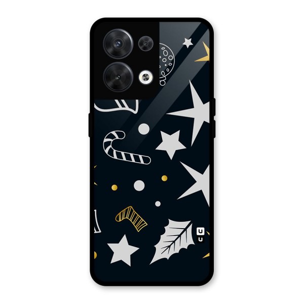 Christmas Special Pattern Glass Back Case for Oppo Reno8 5G