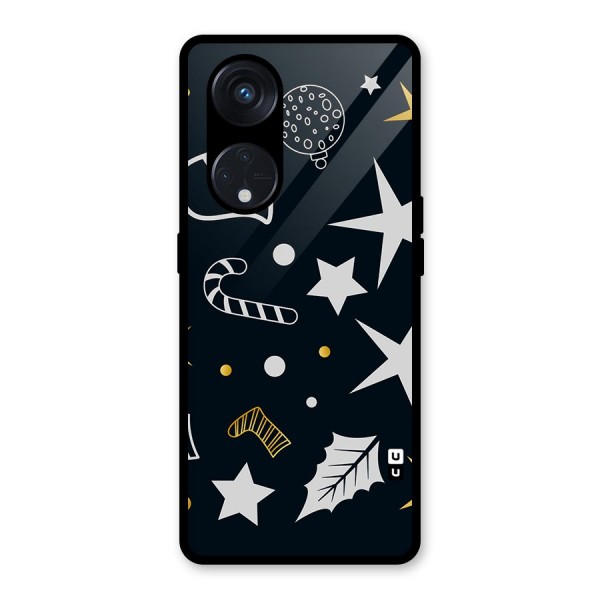 Christmas Special Pattern Glass Back Case for Reno8 T 5G