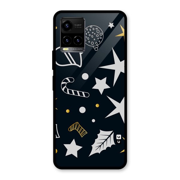 Christmas Special Pattern Glass Back Case for Vivo Y21 2021