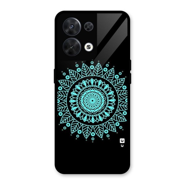 Circles Pattern Art Glass Back Case for Oppo Reno8 5G