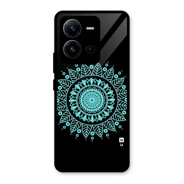 Circles Pattern Art Glass Back Case for Vivo V25