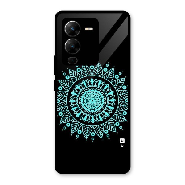 Circles Pattern Art Glass Back Case for Vivo V25 Pro