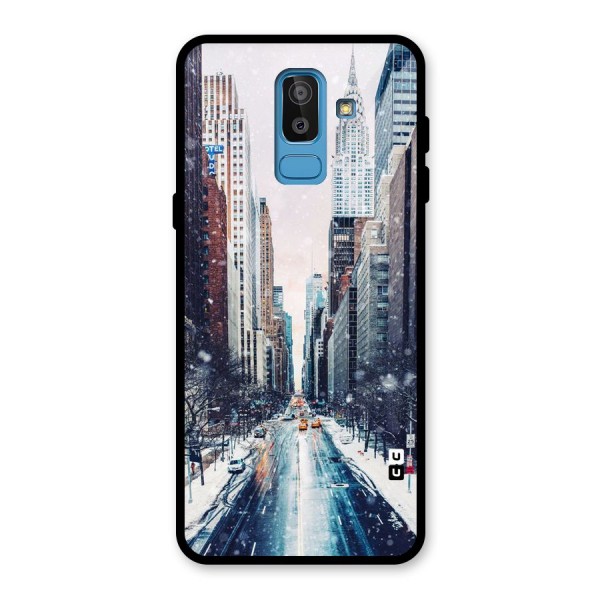 City Snow Glass Back Case for Galaxy J8