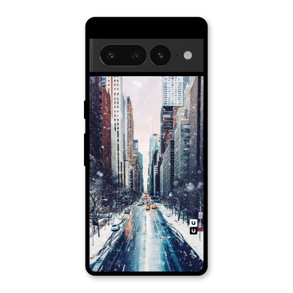 City Snow Glass Back Case for Google Pixel 7 Pro