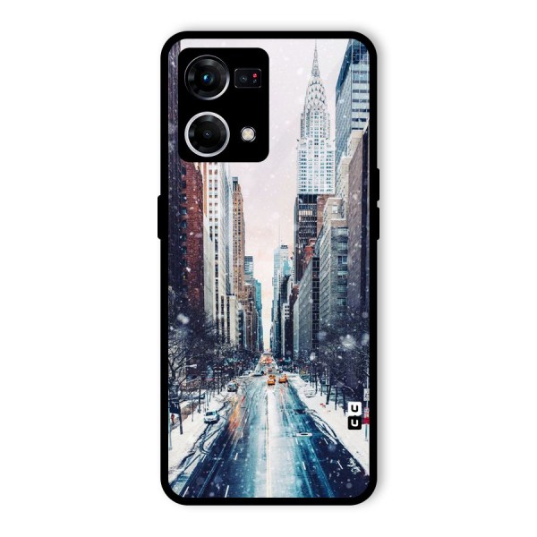 City Snow Glass Back Case for Oppo F21 Pro 4G