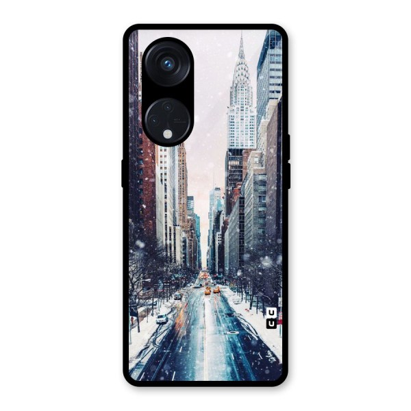 City Snow Glass Back Case for Reno8 T 5G