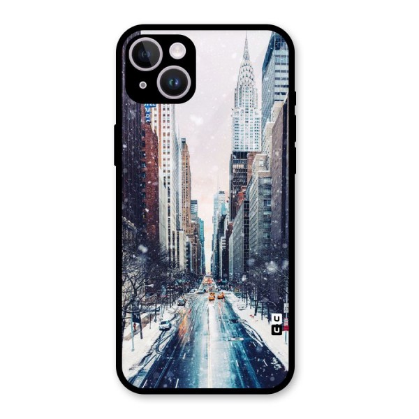 City Snow Glass Back Case for iPhone 14 Plus