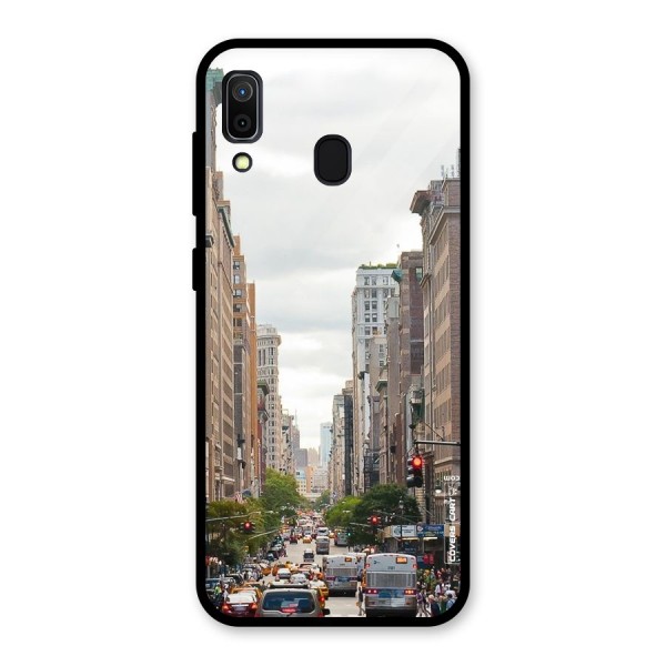 City Street View Glass Back Case for Galaxy A30