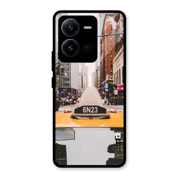 City Taxi Glass Back Case for Vivo V25