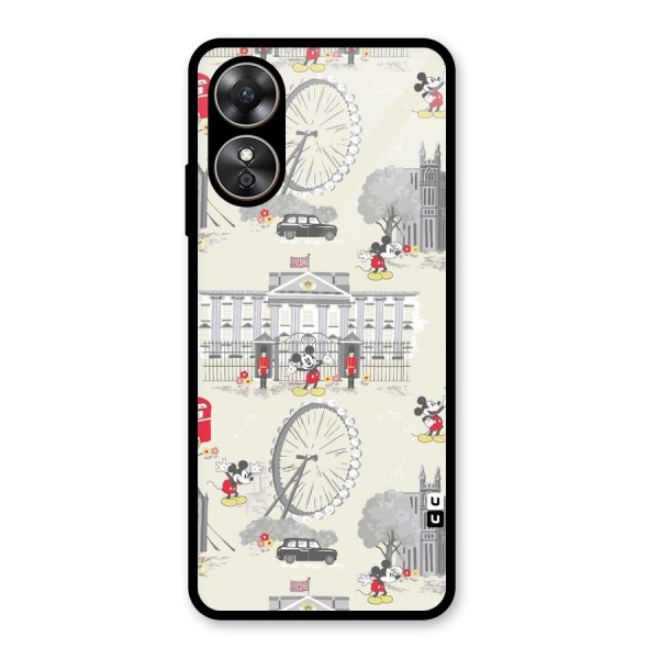 City Tour Pattern Glass Back Case for Oppo A17