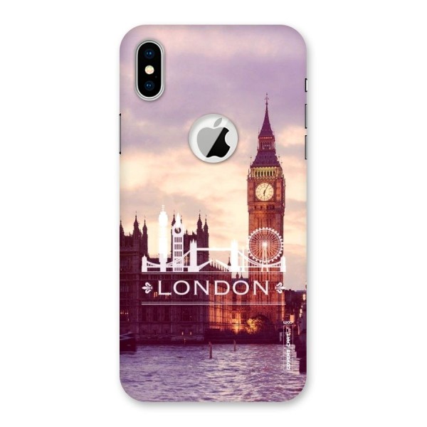 City Tower Back Case for iPhone XS Logo Cut