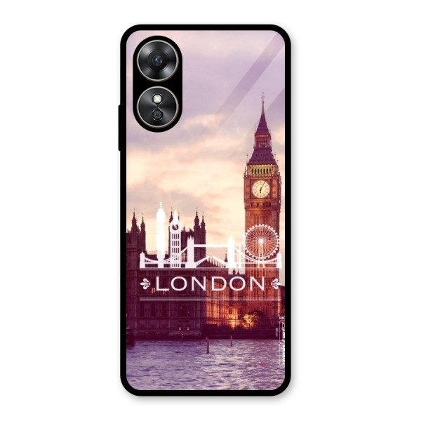 City Tower Glass Back Case for Oppo A17