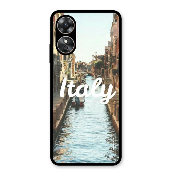 City Travel Glass Back Case for Oppo A17