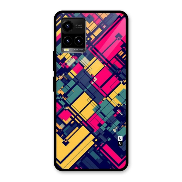 Classic Abstract Coloured Glass Back Case for Vivo Y21 2021