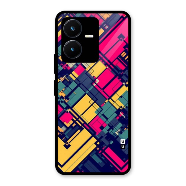 Classic Abstract Coloured Glass Back Case for Vivo Y22