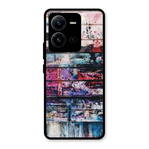 Classic Art Splash Glass Back Case for Vivo V25