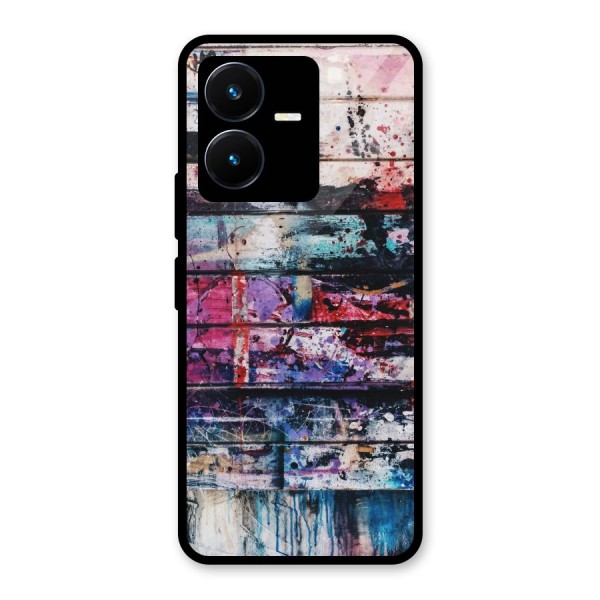 Classic Art Splash Glass Back Case for Vivo Y22