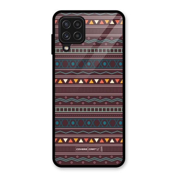 Classic Aztec Pattern Glass Back Case for Galaxy A22 4G