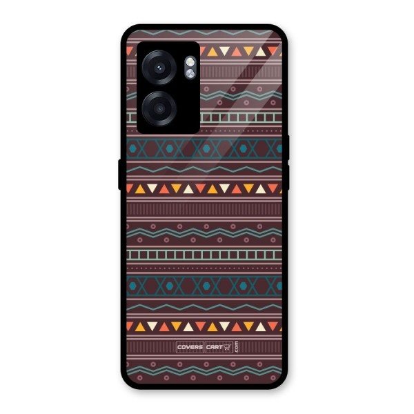 Classic Aztec Pattern Glass Back Case for Oppo K10 (5G)