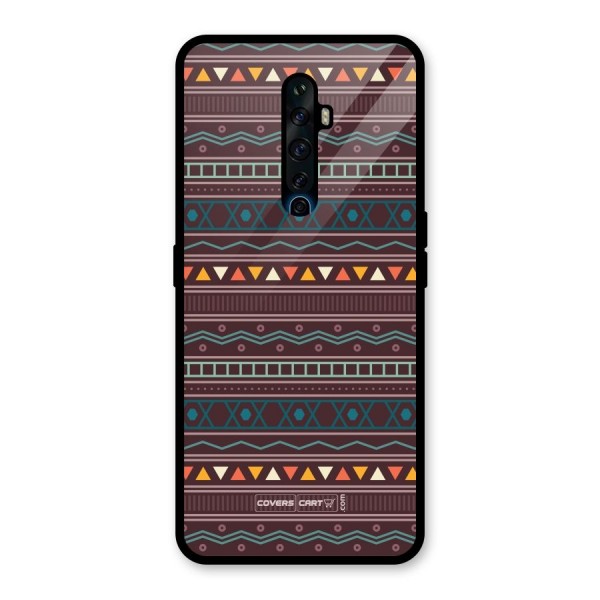 Classic Aztec Pattern Glass Back Case for Oppo Reno2 Z