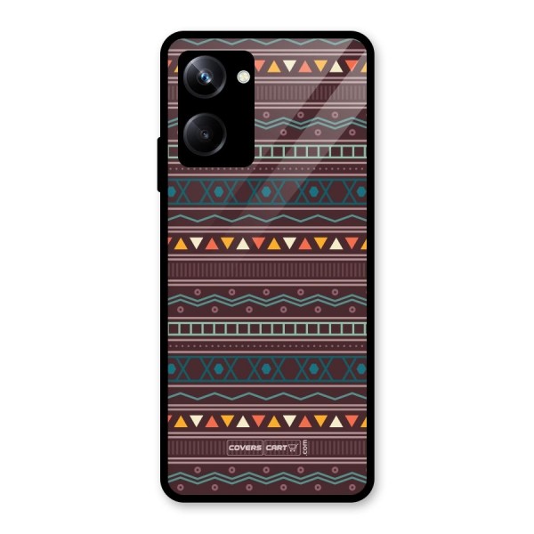 Classic Aztec Pattern Glass Back Case for Realme 10 Pro