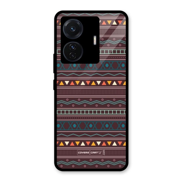 Classic Aztec Pattern Glass Back Case for Vivo T1 Pro